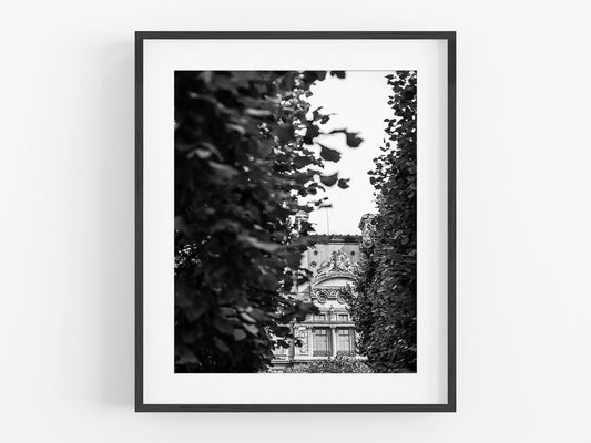 Louvre Museum Paris, B&W Photo Print #1