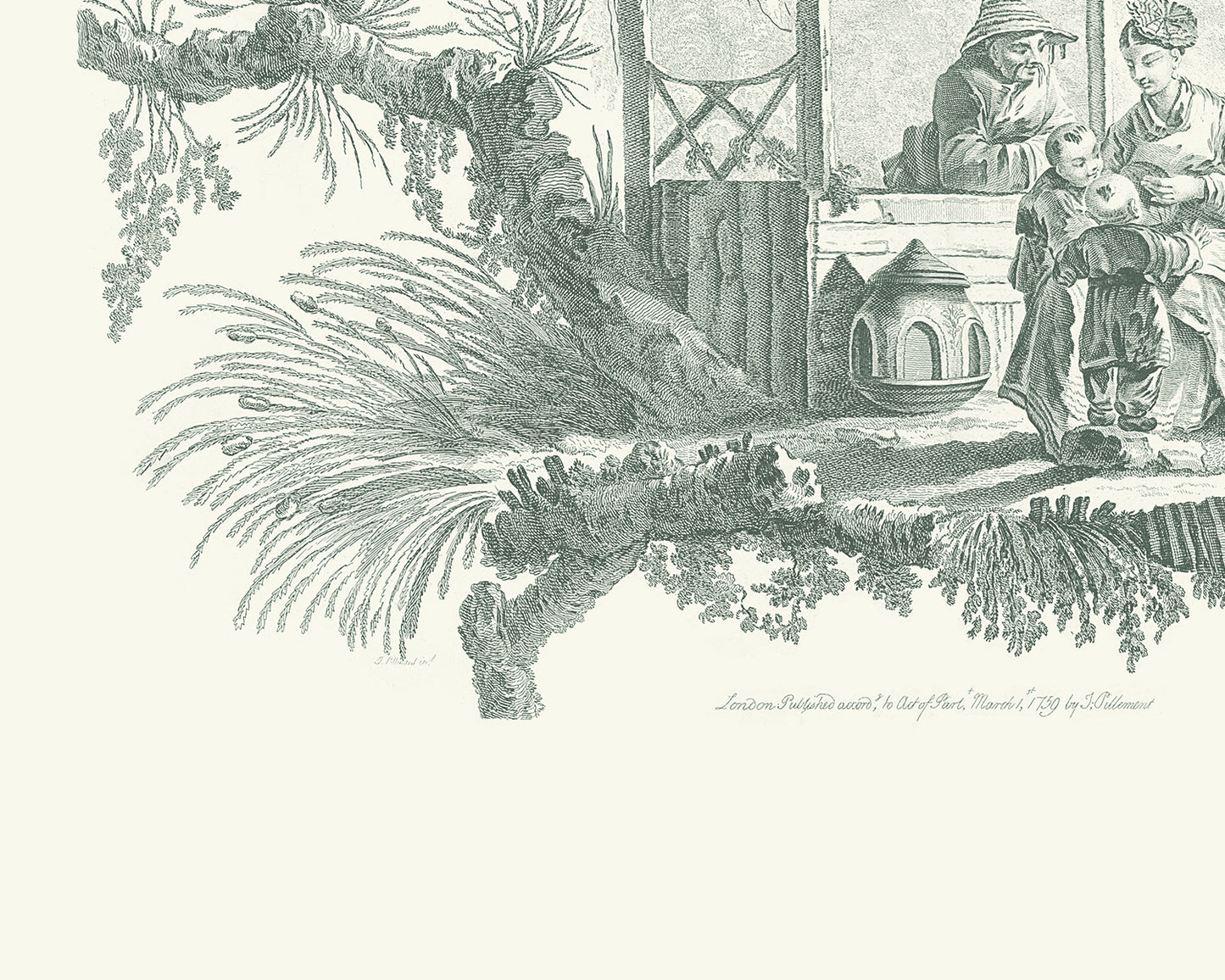 Chinoiserie Village Scene Art Prints - Set of Three