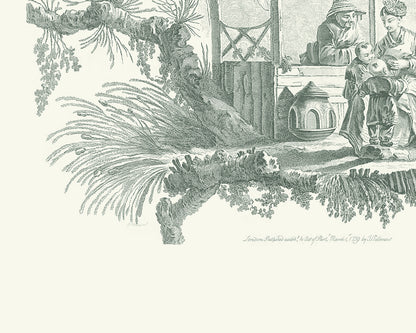 Chinoiserie Village Scene Art Prints - Set of Three