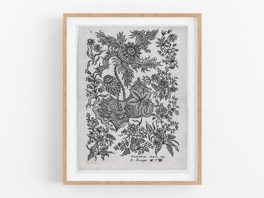 Dutch Flower Design Etching #72