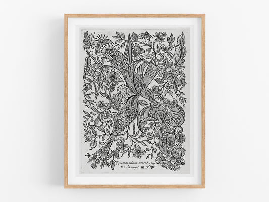 Dutch Flower Design Etching #75