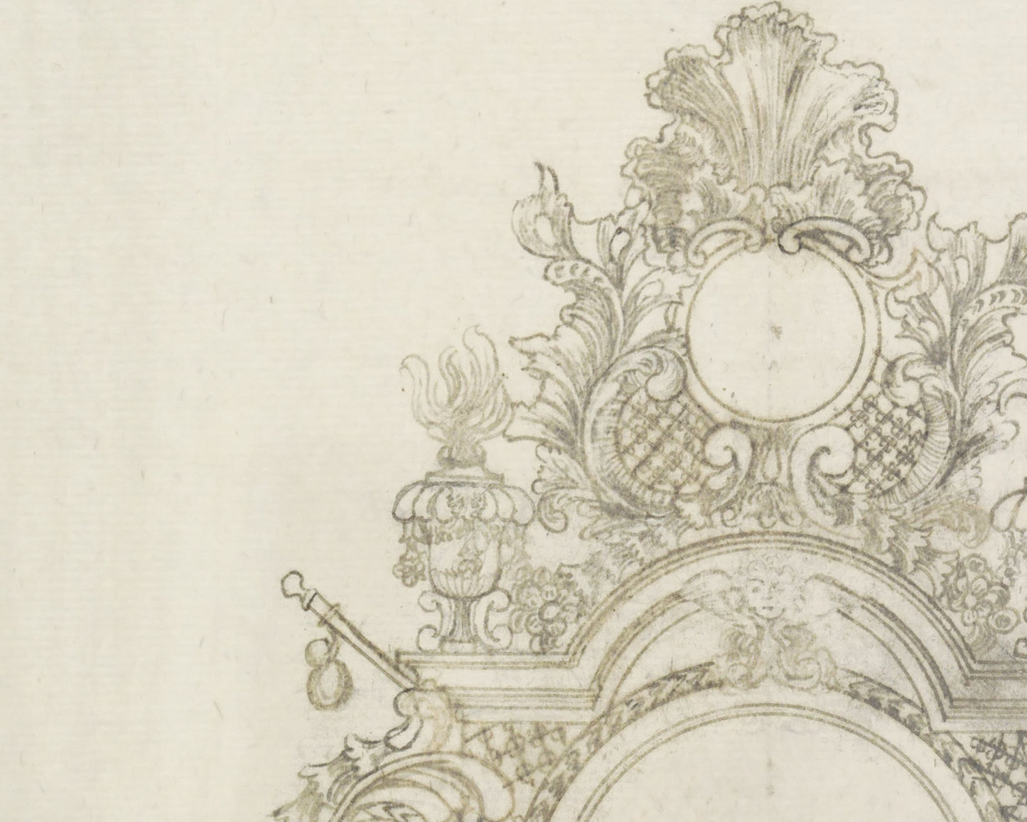 French Medallion Architectural Drawing Art Prints - Set of Two