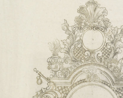 French Medallion Architectural Drawing Art Prints - Set of Two