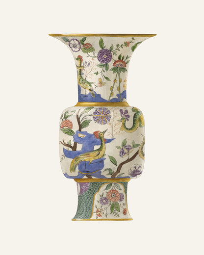 Colorful Asian Chinoiserie Vase Ginger Jar Art Prints - Set of Two
