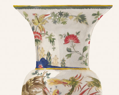 Colorful Asian Chinoiserie Vase Ginger Jar Art Prints - Set of Two