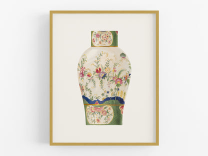 Colorful Asian Chinoiserie Vase Ginger Jar Art Print #3