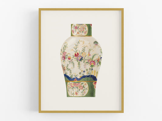 Colorful Asian Chinoiserie Vase Ginger Jar Art Print #3