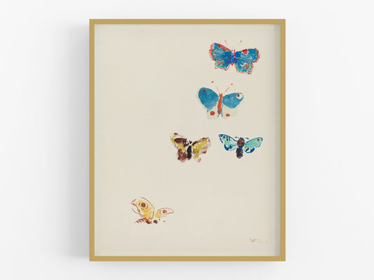 Watercolor Butterflies Art Print #1