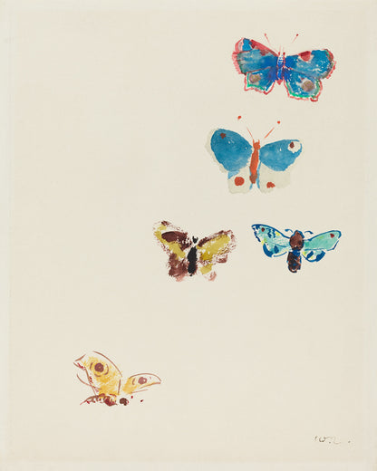 Watercolor Butterflies Art Print #1