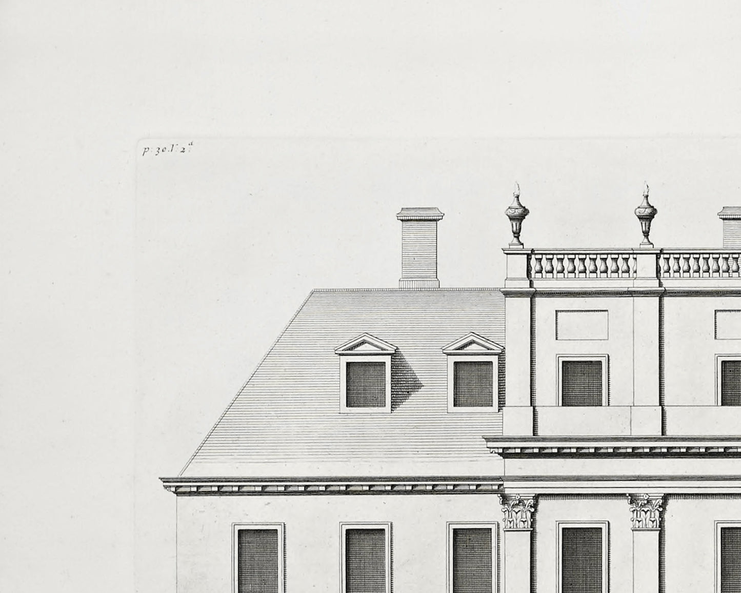 London Townhouse Architectural Elevation Drawing Art Prints - Set of Four