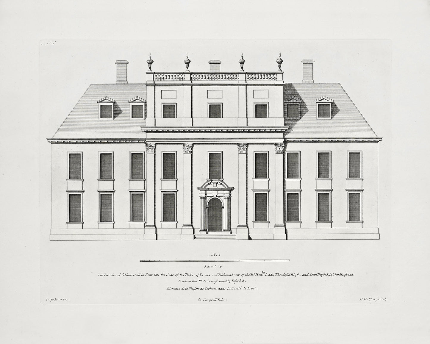London Townhouse Architectural Elevation Drawing Art Prints - Set of Four
