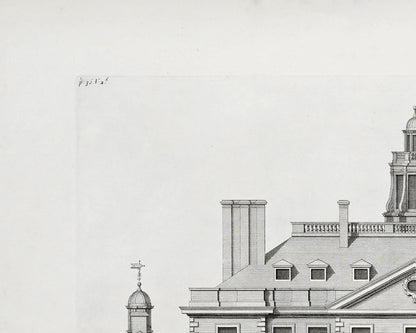 London Townhouse Architectural Elevation Drawing Art Prints - Set of Four