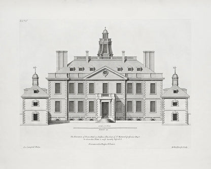 London Townhouse Architectural Elevation Drawing Art Prints - Set of Four