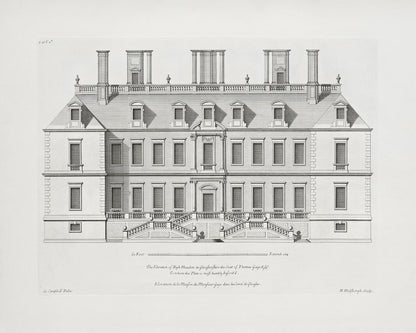 London Townhouse Architectural Elevation Drawing Art Prints - Set of Four