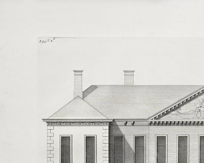 London Townhouse Architectural Elevation Drawing Art Prints - Set of Four