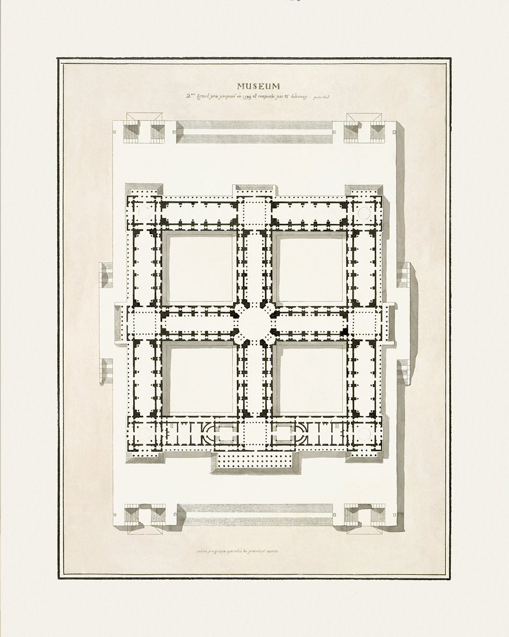 French Architectural Plan Art Prints - Set of Six